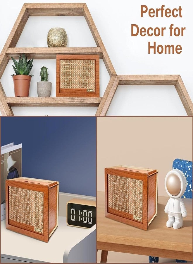 HomyReef Money Saving Box For Adult 100000 -Modern Wooden Money Saving Box,1 Lakh Collecting Box Adults Kids, Small Amount Big Storage, Challenge Box - Image 3